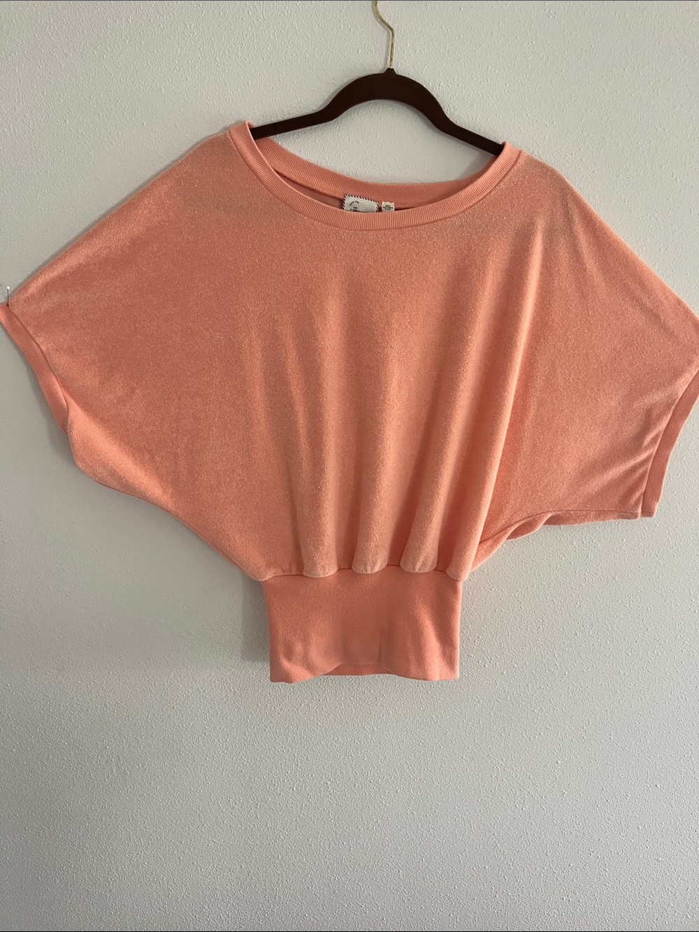 Boxy Dolman Sweatshirt Top in Peach